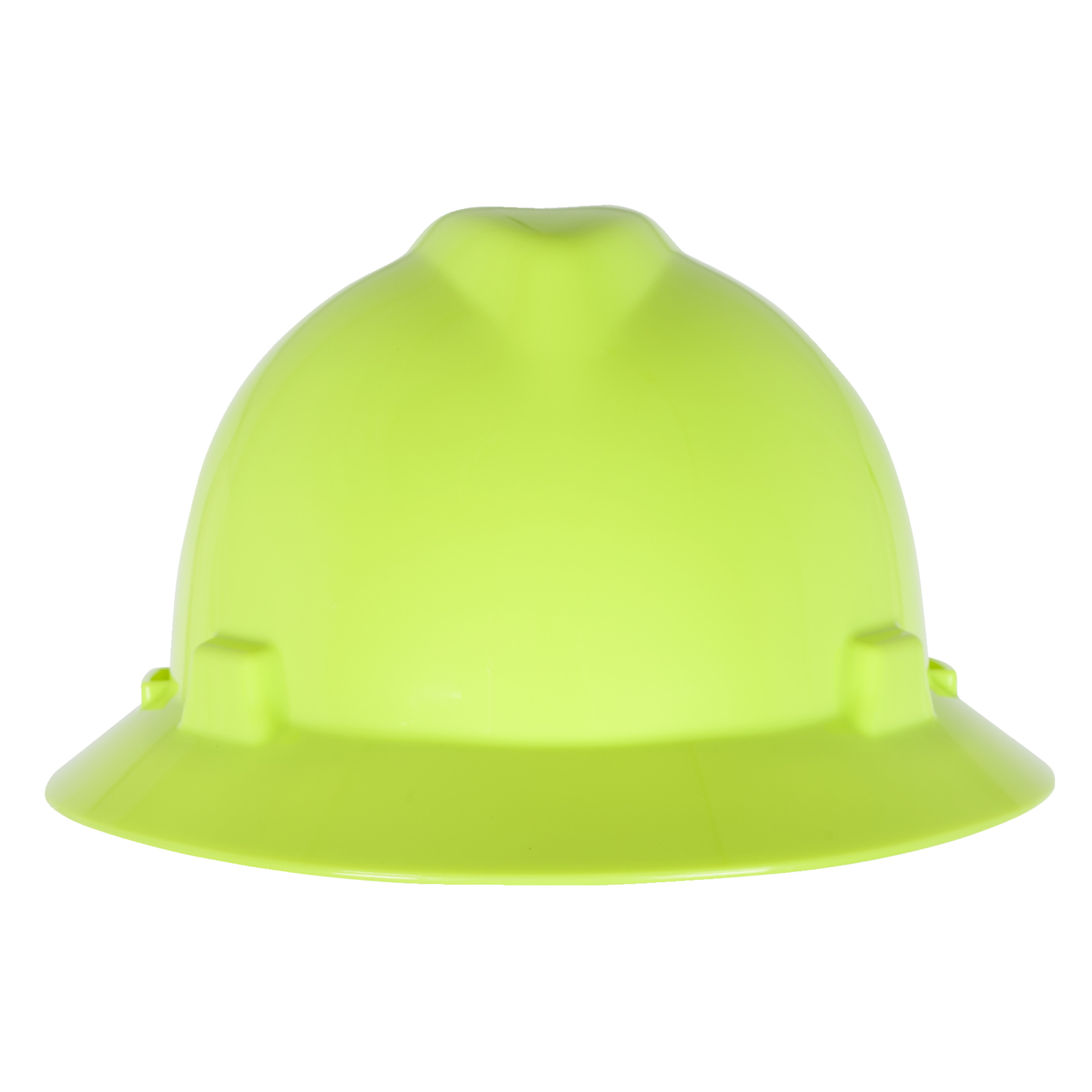 V-Gard Slotted Full-Brim Hat, Hi-Viz Yellow-Green, w/1-Touch Suspension
